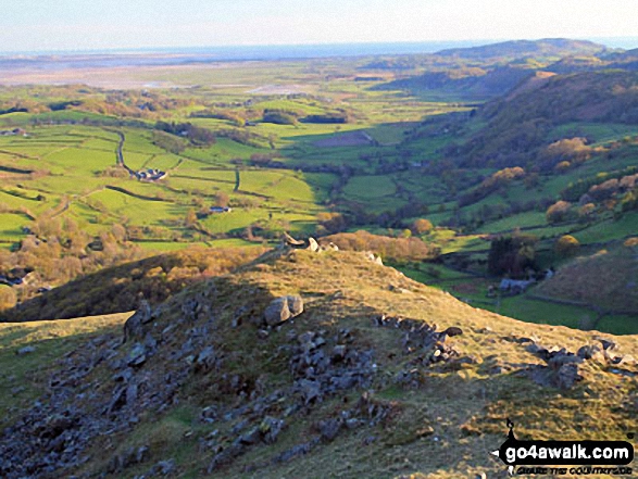 Walk c217 Dunnerdale Fell, Great Stickle, Stickle Pike, Raven's Crag and The Knott from Broughton Mills - Broughton from The Knott (Dunnerdale Fells)