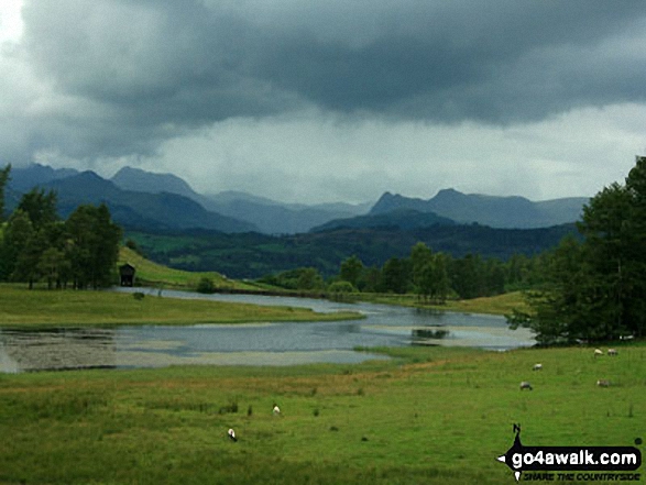 The Langdale Pikes from Wise Een Tarn