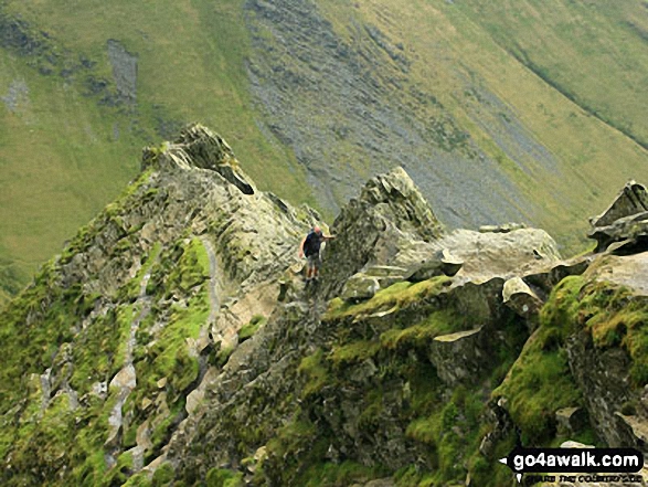 A walker negotiates the 'awkward place' on Sharp Edge