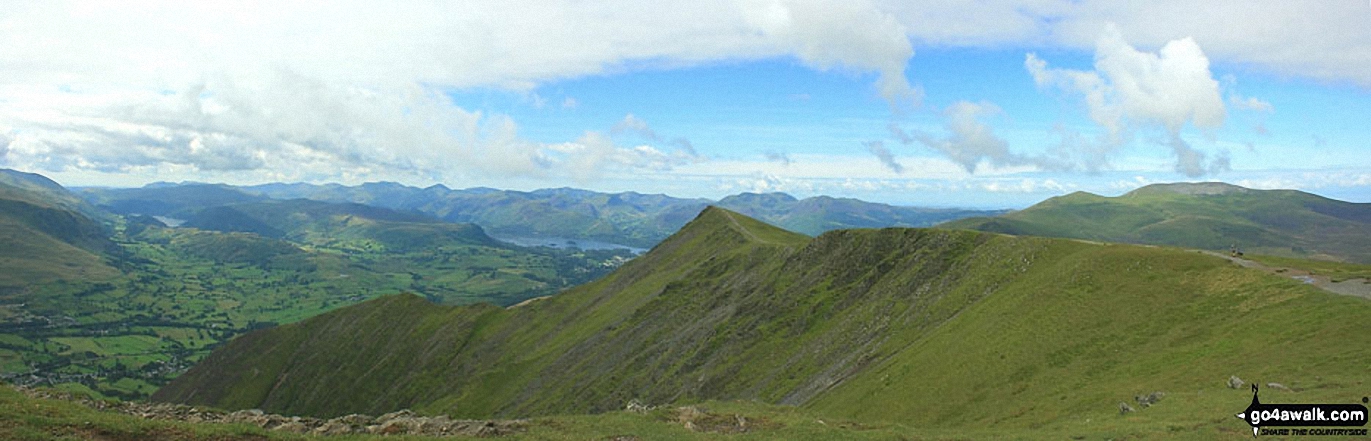 Hallsfell Top Ridge rising to Hallsfell Top (the summit of Blencathra or Saddleback) from Atkinson Pike at the top of Sharp Edge