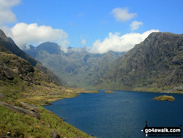 The Cuillin Hills featuring Sgurr a Ghreadaidh and Druim nan Rambh (right) from the shore of Loch Coruisk