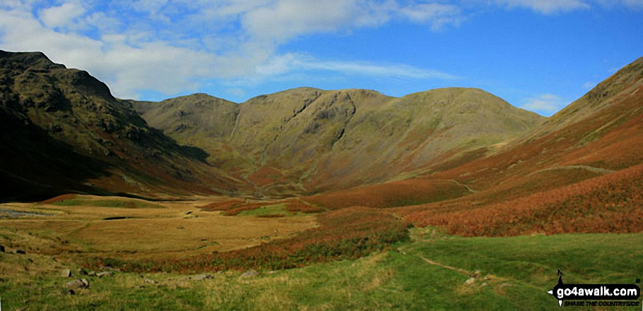 Walk c453 The Scafell Mountains from Wasdale Head, Wast Water - Black Crag (Pillar), Wind Gap, Pillar and Looking Stead (Pillar) above Mosedale from Wasdale Head