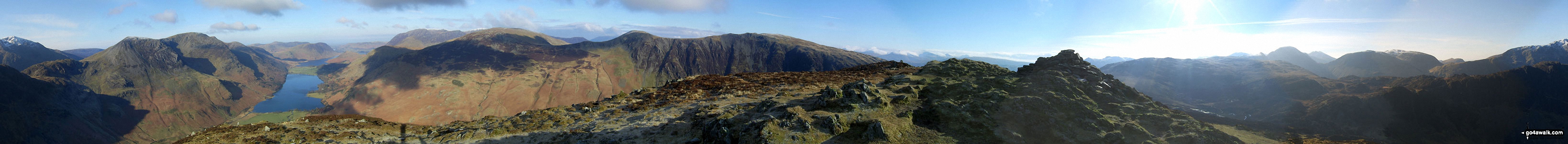 Walk c456 Fleetwith Pike, Hay Stacks, Brandreth and Grey Knotts from Honister Hause - *360° Panorama from Fleetwith Pike