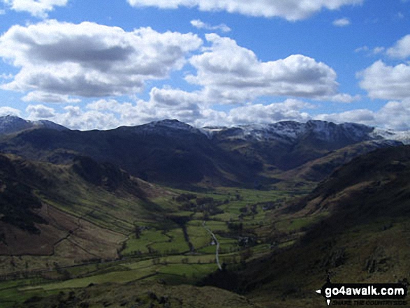 Looking up Great Langdale from near Swinescar Pike