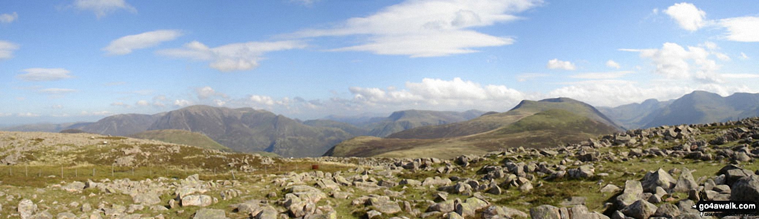 Grasmoor (left of centre) and Red Pike (Buttermere) (right of centre) from Great Borne