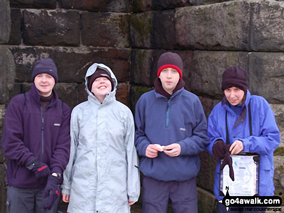 Andrew Jones + Friends on Stoodley Pike in The South Pennines West Yorkshire England