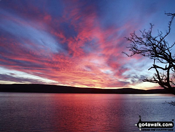 Walk ny159 Gordale Scar and Malham Cove from Malham - Stunning sunset over Malham Tarn