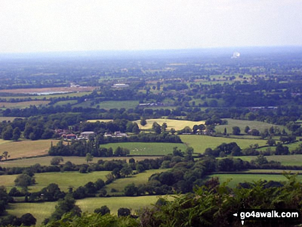 Jodrell Bank and The Cheshire Plain from the summit of The Cloud (Bosley Cloud)