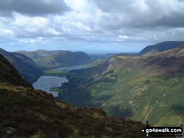 Walk c456 Fleetwith Pike, Hay Stacks, Brandreth and Grey Knotts from Honister Hause - Buttermere from Honister Crag, Fleetwith Pike