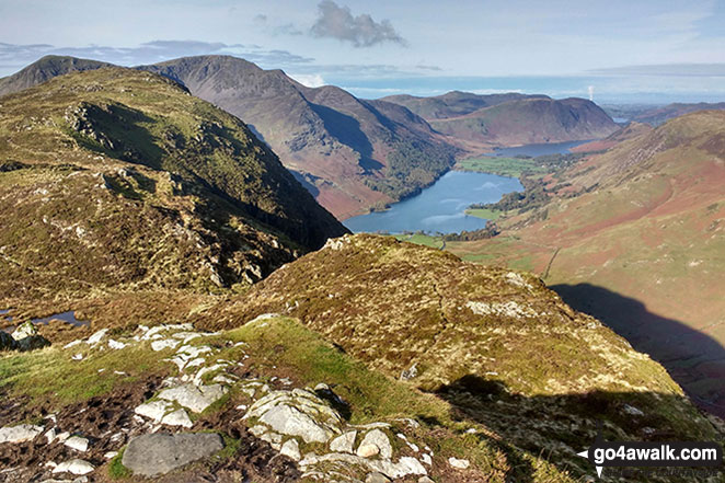 Walk c456 Fleetwith Pike, Hay Stacks, Brandreth and Grey Knotts from Honister Hause - Fleetwith Pike and Buttermere from Honister Crag (Black Star)