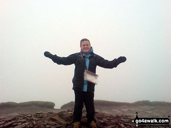 Walk po107 Y Gyrn, Corn Du and Pen y Fan from The Storey Arms Outdoor Centre - My 12 year old son on Pen y Fan