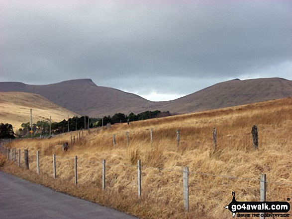 Pen y Fan and Cribyn from near Neuadd Reservoir