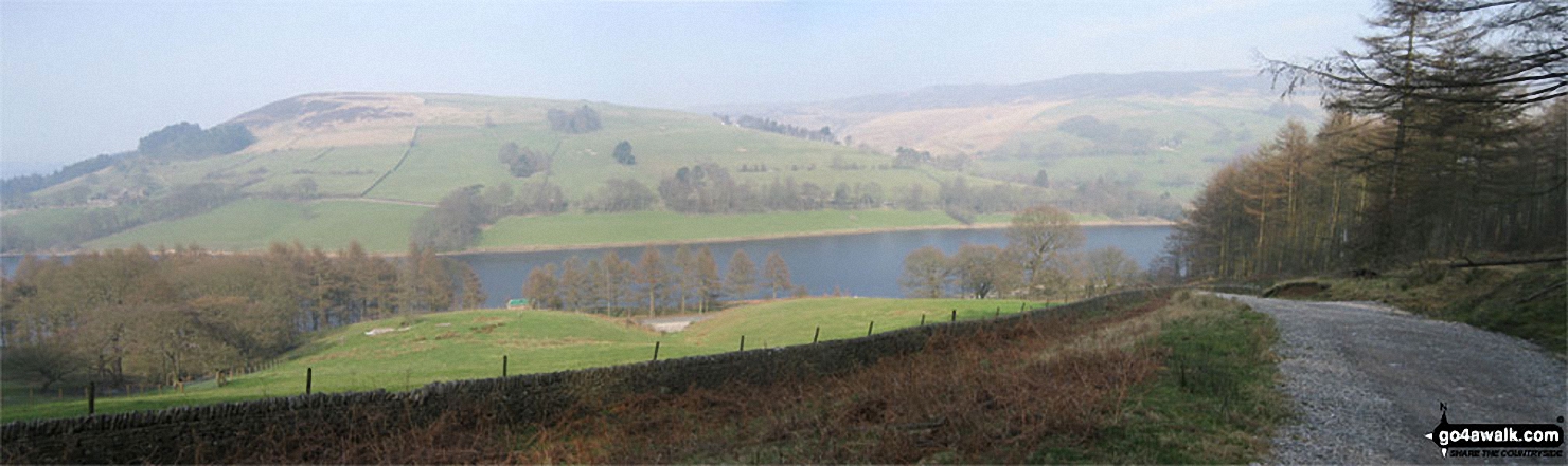 Walk d136 Crook Hill (Ladybower) from Ladybower Reservoir - Pike Low above Ladybower Reservoir from Hagg Side Woods