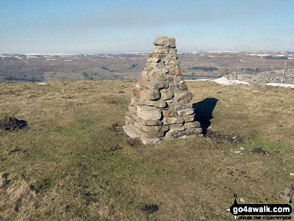 Walk ny160 Addlebrough and Thornton Rust from Askrigg, Wensleydale - Addlebrough summit cairn