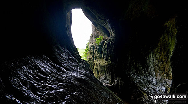 Walk s201 Grindon Moor, Grindon and Weag's Bridge from Butterton - Inside Thor's Cave