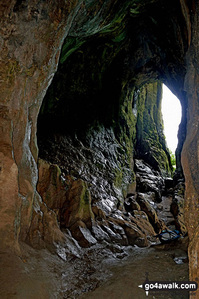 Walk s201 Grindon Moor, Grindon and Weag's Bridge from Butterton - Inside Thor's Cave