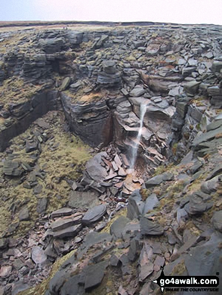 Walk d170 Kinder Downfall and Kinder Low from Bowden Bridge, Hayfield - Kinder Downfall on Kinder Scout