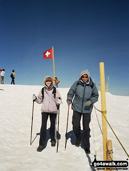 Pat and Louisa on Top Of The World! in Jungraujoch Bernese Opberland Switzerland