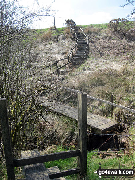 Crossing a stream on Moorside