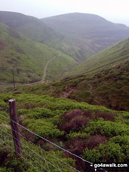 Whimble beyond Harley Dingle from the head of Ystol Bach Brook, Radnor Forest