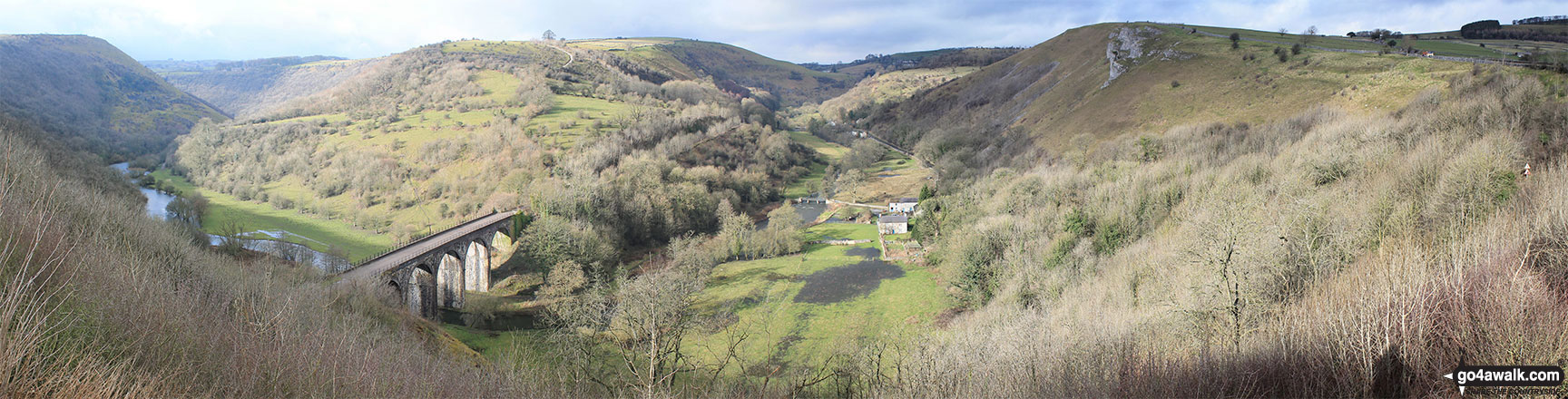 Walk d206 Monsal Dale and Ashford in the Water from Bakewell - Monsal Head Viaduct and Monsal Dale from Monsal Head