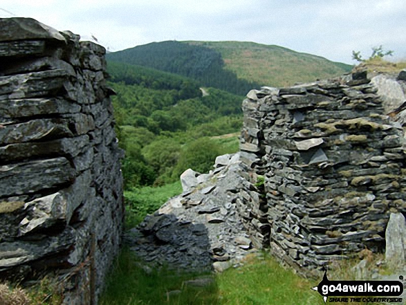 Walk gw125 Tarrenhendre from Abergynolwyn - Tarrenhendre from Bryn-Eglwys Quarry