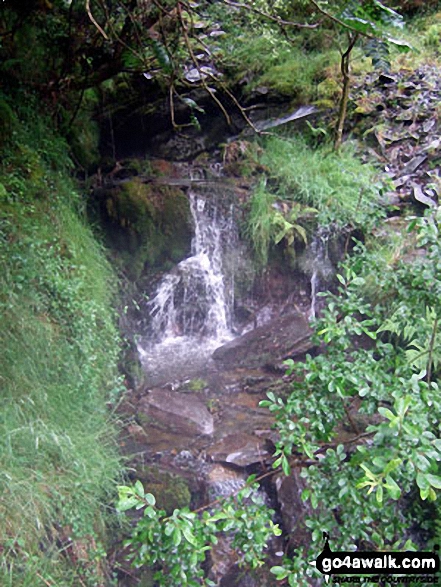 Walk gw125 Tarrenhendre from Abergynolwyn - Waterfall in Bryn-Eglwys Quarry