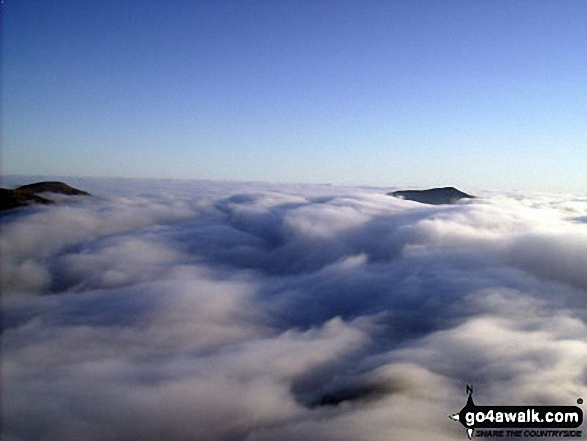 Walk gw107 Snowdon and Yr Aran from Rhyd-Ddu - Temperature inversion seen from Snowdon (Yr Wyddfa)