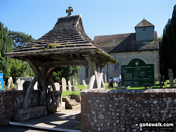 Walk ws140 Jack and Jill and Wolstonbury Hill from Clayton - Clayton Church Lychgate