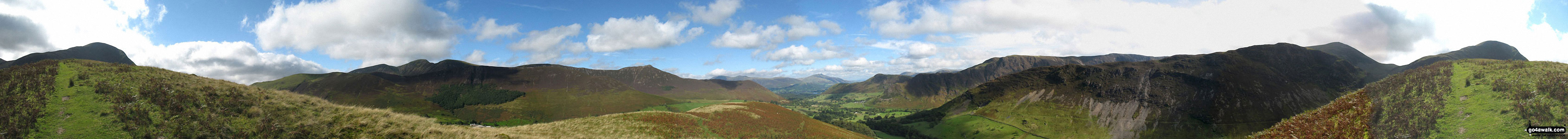 Walk c142 Robinson and Dale Head from Little Town - Robinson, Crag Hill (Eel Crag), Sail, Causey Pike, Rowling End, The Skiddaw Masiff, Keswick, Cat Bells (Catbells) and High Crags from Blea Crags