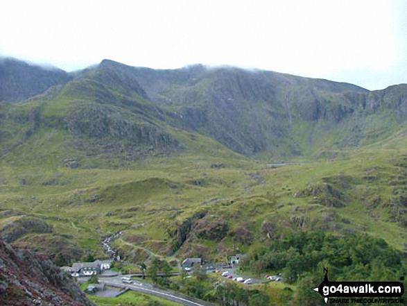 Glyder Fach, Glyder Fawr and Idwal Cottage from Pen yr Ole Wen