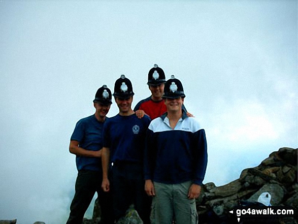 Walk c215 Scafell Pike from Seathwaite (Borrowdale) - Me and my walking friends from work on Scafell Pike