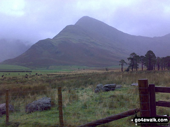 Walk c160 Pillar from Gatesgarth, Buttermere - Fleetwith Pike from the Southern shore of Buttermere