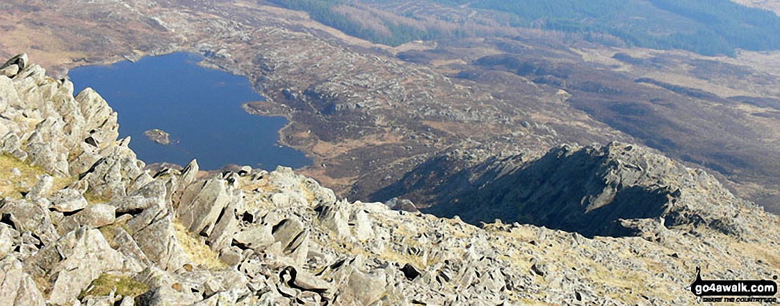 Looking down the Daear Ddu Ridge to Llyn y Foel from Carnedd Moel Siabod