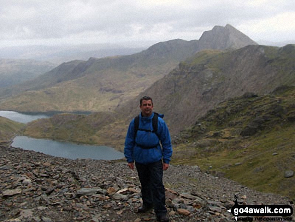 On the way up Snowdon (Yr Wyddfa) on the PYG track with Cribau and Y Lliwedd prominent in the background