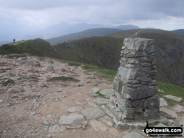 Walk c179 The Seathwaite Round from Seathwaite (Duddon Valley) - The Old Man of Coniston summit trig point