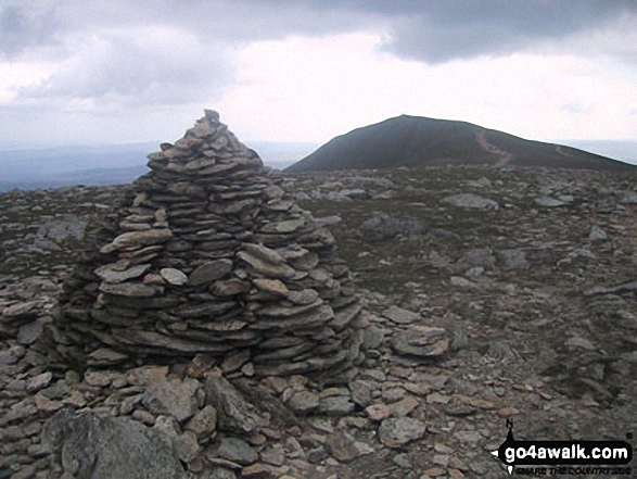 Walk c303 Swirl How and Wetherlam from Little Langdale - The Old Man of Coniston from Swirl How summit cairn