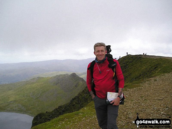 Me on Helvellyn summit in The Lake District Cumbria England