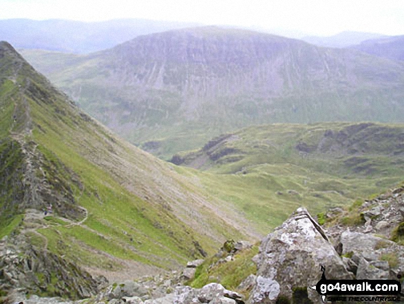 Walk c427 Helvellyn via Striding Edge from Patterdale - Striding Edge and St Sunday Crag from Helvellyn