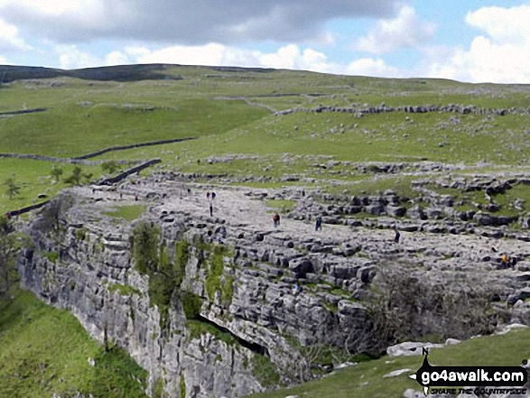 Walk ny122 Gordale Scar and Malham Cove via Shorkley Hill from Malham - The top of Malham Cove from Shorkley Hill