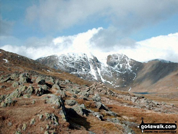 Walk c427 Helvellyn via Striding Edge from Patterdale - Helvellyn from Hole-in-the-Wall at the start of Striding Edge