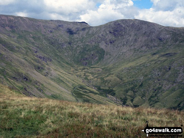 Walk c230 The Scandale Beck Horizon from Ambleside - Rydal Head with Fairfield (left) and Hart Crag (right) from Great Rigg