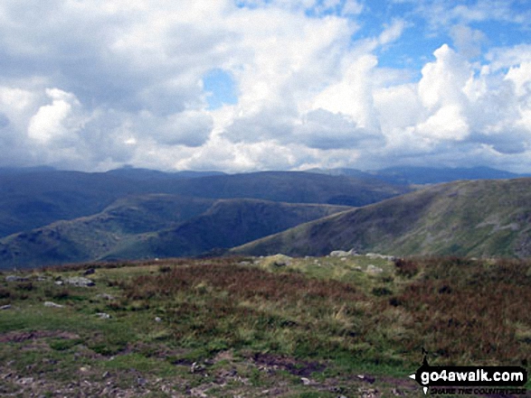 Walk c235 The Deepdale Horseshoe from Patterdale - The Central Fells and Seat Sandal (right) from the summit of Fairfield