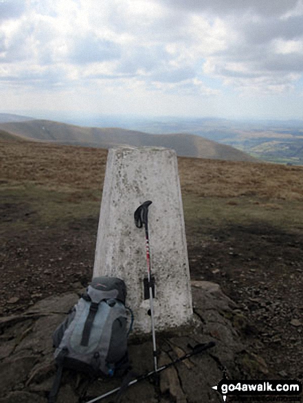 Walk c180 The Howgills from Low Carlingill Bridge - The Calf trig point