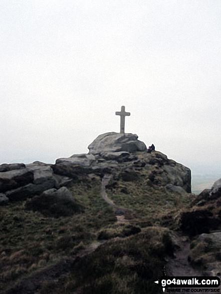 Walk ny167 Ryelstone Fell, Sharp Haw and Rough Crag from Embsay - Rylstone Cross on Rylstone Fell