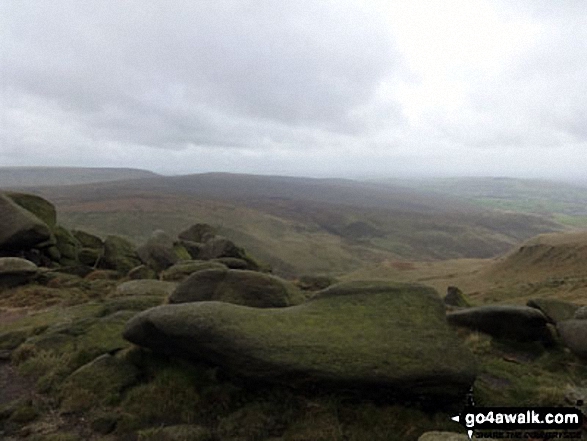 Walk d122 Bleaklow Head (Bleaklow Hill) and Higher Shelf Stones from the Snake Pass - The view from the summit of Higher Shelf Stones