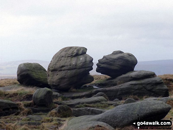 The Wain Stones (or Kissing Stones) on Bleaklow Head (Bleaklow Hill)