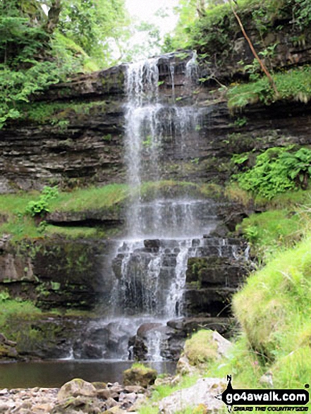 Walk c382 Baugh Fell from Rawthey Bridge - Waterfall at Rawthey Gill Quarry