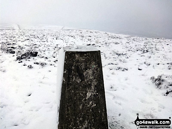 Walk wy102 West Buck Stones and Rombalds Moor (Ilkley Moor) from Ilkley - Overgate Croft Farm (Ilkley Moor) Trig Point in the snow