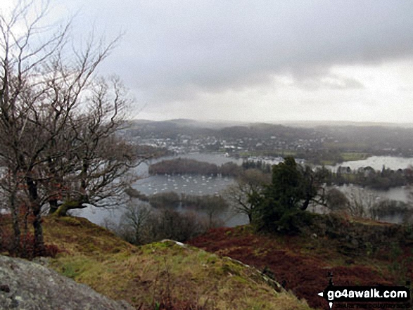 View over Windermere from the path up Claife Heights